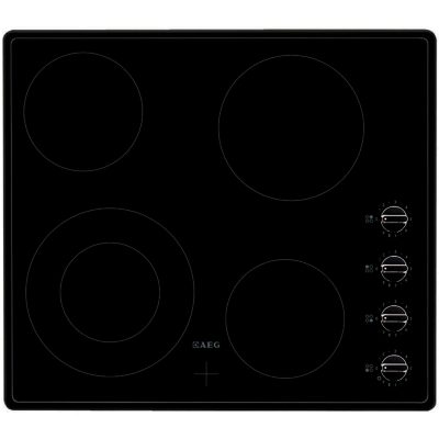 AEG HK614010BB 60cm Ceramic Hob with Rotary Controls in Black